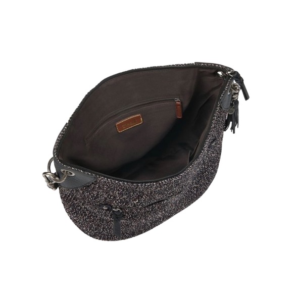 new The Sak ᯾ Indio Small Crochet Tote Handbag Bag ᯾ Urban Static Charcoal Knit - Picture 3 of 16
